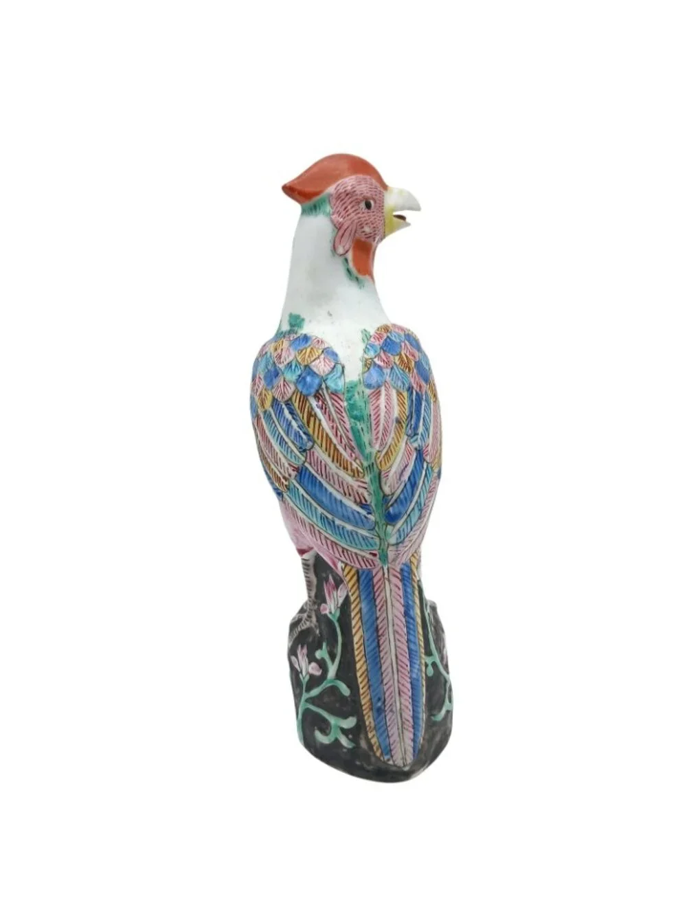 Antique Chinese Phoenix Bird Figurine Famille Rose Porcelain China Mark 8